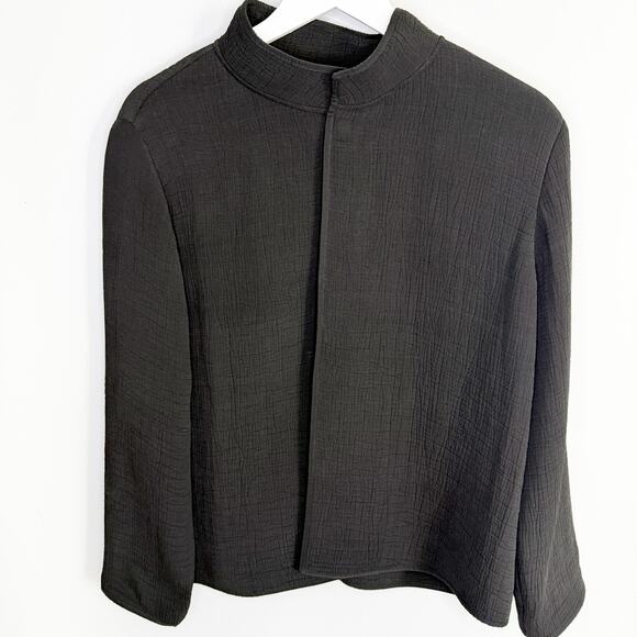 Eileen Fisher Silk Blend Crepe Jacket Size Medium - Picture 2 of 6